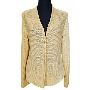 Brunello Cucinelli Ombre Cardigan Sweater Women Yellow Size Medium V-Neck Cotton
